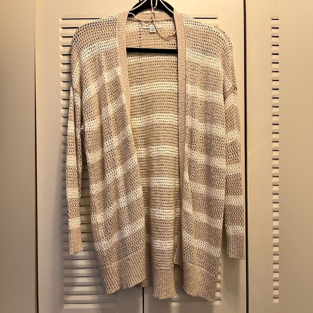 American Eagle Outfitters Cream & White Knit Cardigan